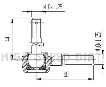 Suzuki LTZ400 2003 Lone Star Tie Rod End Drawing