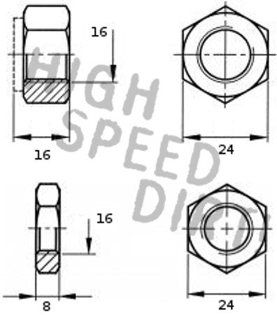 Ball joint nuts M16 x 1.5 (2) Nylok (2) Thin/Jam Ball joint nuts M16 x 1.5 (2) Nylok (2) Thin/Jam