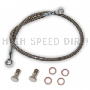 Streamline +2 Extended Steel Braided Rear Brake Line Smoke Raptor 700 2006-2015