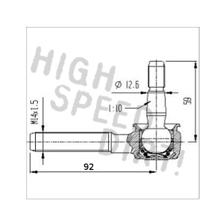 Ocap Laeger 14mm x 12mm Honda / Suzuki Ball Joint Ocap Laeger 14mm x 12mm Honda / Suzuki Ball Joint Drawing