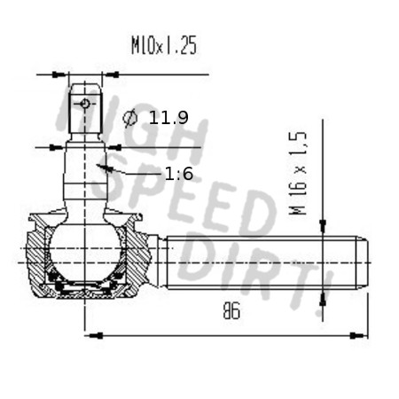  Frap# 3002, Lone Star# 21P00500S, Suzuki LTR450 Ball Joint Drawing