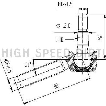 21º Honda/Suzuki Frap 2158 Upper Ball Joint Drawing