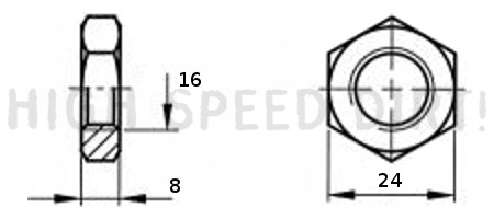 Ball joint nuts M16 x 1.5 (4) Thin/Jam